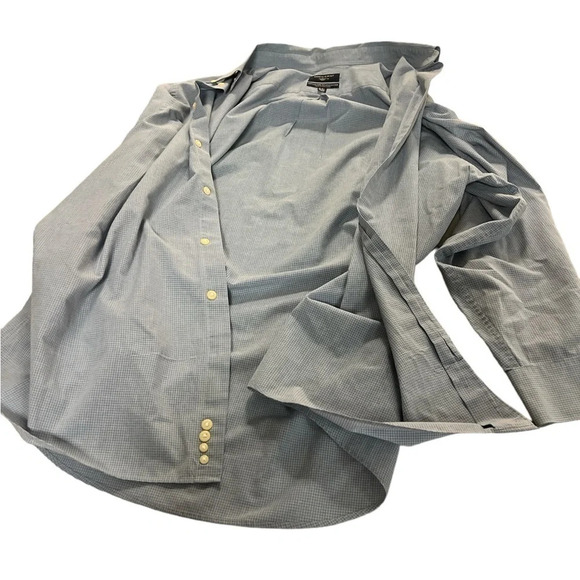 Dockers Long Sleeve Button Down Oxford Blue Checked Shirt - Picture 6 of 7